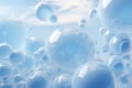 Bubble shiny blue light sphere round water background liquid ball abstract