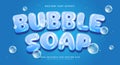 Bubble Soap 3d editable text effect Template Royalty Free Stock Photo