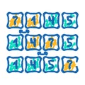 bubble sort algorithm icon doodle illustration