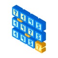 bubble sort algorithm isometric icon vector illustration