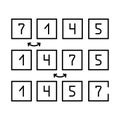 bubble sort algorithm line icon vector illustration