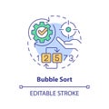 Bubble sort method multi color concept icon