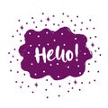 Bubble speech exclamation Hello communicate. Hand drawn doodle