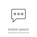 bubble speech icon vector from web design and programming collection. Thin line bubble speech outline icon vector illustration.