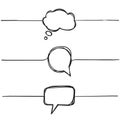 Bubble speech illustration with handddrawn doodle style vector isolated Royalty Free Stock Photo