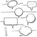 Bubble speech illustration with handddrawn doodle style vector isolated Royalty Free Stock Photo
