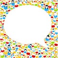 Bubble speech with people icons Royalty Free Stock Photo