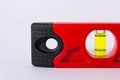 Bubble Spirit Level Construction Hand Tool Bright Red White Backgorund Royalty Free Stock Photo