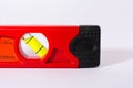 Bubble Spirit Level Construction Hand Tool Bright Red White Backgorund Royalty Free Stock Photo