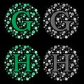 The modern English alphabet of Bubble Style Alphabet G & H