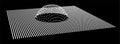 Particle dimension sound wave. Part of sphere effect polar hill globe surface. Big data flow calculation