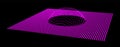 Particle dimension sound wave. Part of sphere effect polar hill globe surface. Big data flow calculation