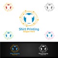 Bubble T shirt Printing Company Logo Design for Laundry, T shirt shop, Retail, Advertising, or Clothes Community Concept Royalty Free Stock Photo