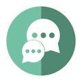 Bubble talk dialog chatting social media green circle shadow