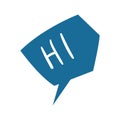 Bubble talk phrases. Colorful speech cloud for online chat messages with hi. Abstract dialogue reaction in comic design