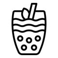 Bubble tea cocktail icon outline vector. Boba tea smoothie Royalty Free Stock Photo