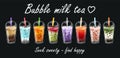 Bubble tea collection Royalty Free Stock Photo