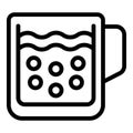 Bubble tea container icon outline vector. Tapioca pearls tea Royalty Free Stock Photo