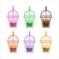 Bubble Tea cup fruits collections