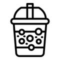 Bubble tea cup icon outline vector. Taiwanese tea beverage Royalty Free Stock Photo