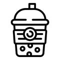 Bubble tea icon outline vector. Takeaway tea cup