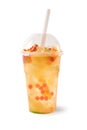 Bubble Tea, Isolated on White Background Ã¢â¬â Colorful, Fresh Orange Boba Drink