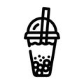 bubble tea line icon vector illustration black Royalty Free Stock Photo
