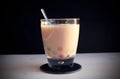 Bubble tea or peal milk with tapioka Royalty Free Stock Photo