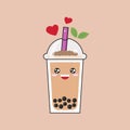 Bubble tea or Pearl milk tea carton Royalty Free Stock Photo