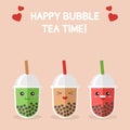 Bubble tea or Pearl milk tea cartoon