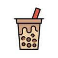 Bubble tea or Pearl milk tea filled icon