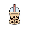 Bubble tea or Pearl milk tea filled icon