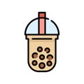 Bubble tea or Pearl milk tea filled icon