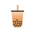 Bubble tea or Pearl milk tea vector