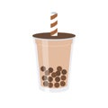 Bubble tea or Pearl milk tea vector illustration