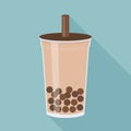 Bubble tea or Pearl milk tea vector illustration