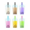 Bubble tea set Royalty Free Stock Photo