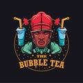 Bubble tea vector logo design. Royalty Free Stock Photo