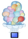 Bubble text and tablet pc