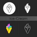 Bubble waffle ice cream dark theme icon