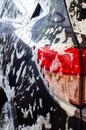 Bubble wash Foam on car surface Royalty Free Stock Photo