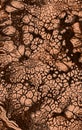 Bubbled liquid seamless texture in fluid pouring style.