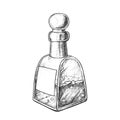 Bubbled Potion Liquid Bottle Monochrome Vector Royalty Free Stock Photo