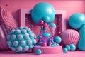 bubblegum baloon background, latex color gradients, abstract, neural network generated art