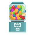 Bubblegum machine icon cartoon vector. Colorful equipment