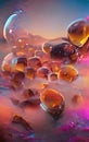 Bubbles in amber - abstract digital art