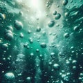 Bubbles and Bokeh Dance Beneath the Clear Green Ocean Waters of California. Generative ai for illustrations