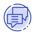 Bubbles, Chat, Customer, Discuss, Group Blue Dotted Line Line Icon