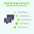 Bubbles, Chat, Customer, Discuss, Group Solid Icon Infographics 5 Steps Presentation Background