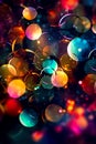 Bubbles, circles and bokeh spots as abstract multicolored background, generative AI Royalty Free Stock Photo